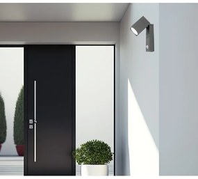 Kültéri fali lámpa érzékelővel QUAZAR 1xGU10/35W/230V IP44 szürke
