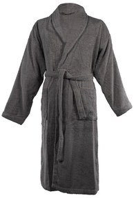 Sötétszürke pamut fürdőköpeny XXL Lindu – Tiseco Home Studio