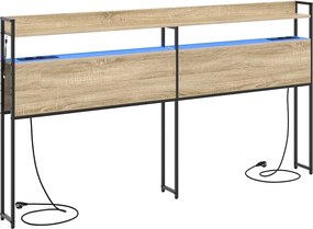 vidaXL Tároló fejtámla polcokkal tárolóval sonoma tölgy 180 cm Faanyag