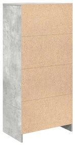 betonszürke szerelt fa szekrény fiókkal 55,5x34x119,5 cm