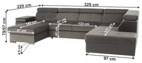 Ülőgarnitúra Lamour (szürkésbarna) (B). 1040164