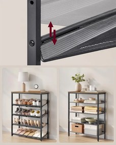 VASAGLE 5 szintes cipőtartó állvány 30×75×93 cm