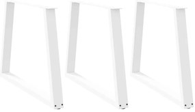 3 db fehér, V-alakú étkezőasztal láb 100 x (72-73,3) cm acél étkezőasztal láb