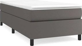 vidaXL szürke műbőr rugós ágy matraccal 80 x 200 cm