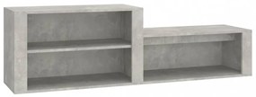 betonszürke szerelt fa cipőszekrény 150x35x45 cm