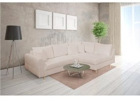 Bézs buklé sarokkanapé (jobb oldali) Ariella – Ropez
