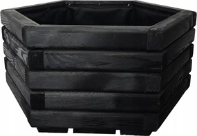 Kerti virágtartó, fa bársony 50/43/30 cm Ebony nagy impregnált