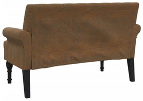 barna műbőr pad háttámlával 120x62x75,5 cm