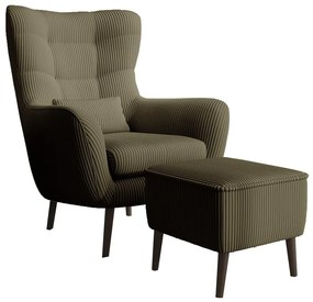 Fotel lábtartóval Veneza VZ2  (oliva + fekete). 1099400