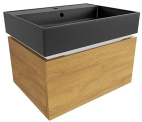 SAT Feel Fürdőszobaszekrény mosdóval 60x30x46 cm matt méztölgy SATFEEL60DMU3
