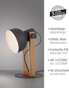 Paul Neuhaus loft asztali lámpa cup 2.0 fekete fa pln15746-18