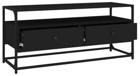 fekete szerelt fa TV-szekrény 100 x 35 x 45 cm