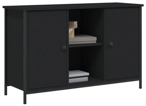 fekete szerelt fa TV-szekrény 100x35x65 cm