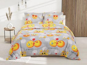 EMOJI szürke ágyneműhuzat Ágyneműhuzat mérete: 70 x 90 cm | 140 x 220 cm
