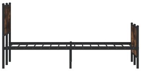 füstös tölgy színű fém ágykeret matrac nélkül 150 x 200 cm