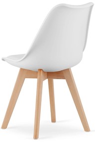 Étkezőgarnitúra 1 + 4, fehér ADRIA asztal 120x80 cm + fehér BALI MARK szék bükkelőlábakkal