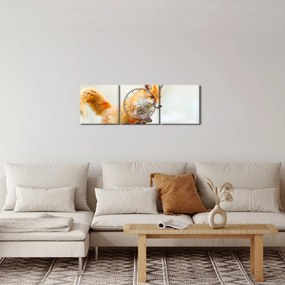 Kép - Ugró róka (órával) (90x30 cm)