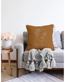 Chenille narancssárgás barna pamut keverék párnahuzat, 55 x 55 cm - Minimalist Cushion Covers