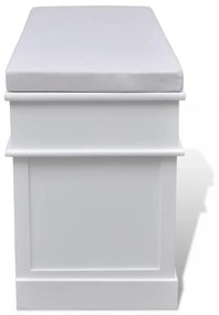 Tároló / bejárati párnatetős 2 fiókos és 3 tároló láda / pad fehér
