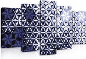 Vászonkép 100x60 Geometria absztrakt kék lila fehér árnyék fény