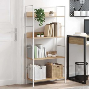 vidaXL 4 szintes tölgyszínű szerelt fa könyvespolc 60x27,6x124,5 cm