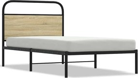 vidaXL ágykeret matrac nélkül 100x200 cm sonoma tölgyfa műfa