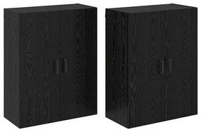 Fali Szekrények 2 pcs Musta tammi 69.5 x 34 x 90 cm Faanyag