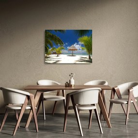 Üveg kép - Fehér homokos strand (70x50 cm)