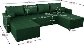 Univerzális ülőgarnitúra, zöld, DUAN U UNI