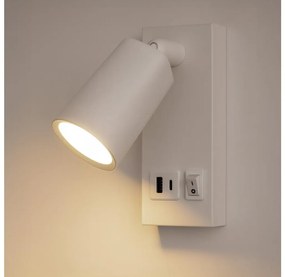 Eurolamp LED Fali spotlámpa USB-vel CHARGE LED/5W/230V fehér 145-22071