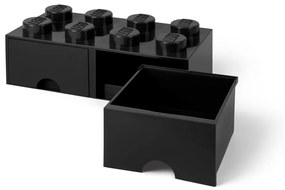 Négyszögeletes fekete tárolódoboz 2 fiókkal - LEGO®