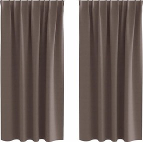 vidaXL Fekete Függöny Gyűrűkkel 2 pcs Sötét Barna 175 x 140 cm