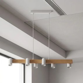 BRILAGI - LED RGBW dimmelhető, kábelre függesztett csillár SELE 6xGU10/6,5W/230V fehér/tölgy