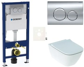 Fali wc szett Geberit Smyle könnyűszerkezetes falakba / falsík előtti rimfree - öblítőkör nélkül SIKOGESSMD20