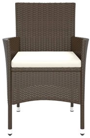 4 db barna polyrattan kerti szék párnákkal (csak Egyesült Királyság/Írország/FI/NO)