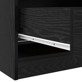 Ruhásszekrény polcokkal Musta tammi 30 x 50 x 200 cm Faanyag