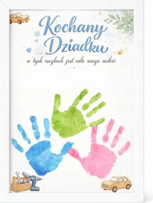 A4 keret Nagyszülők napja Gyerek kézlenyomat Személyre szabott