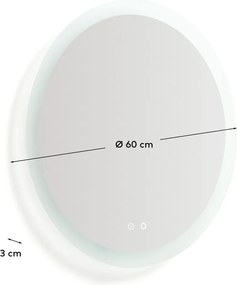 Fali tükör világítással ø 60 cm Mervi – Kave Home