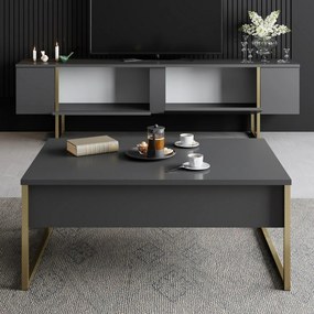 Luxe Anthracite and Gold TV-asztal