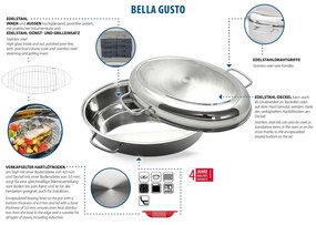 Elo 99938 Sütőedény fedővel és ráccsal Bella Gusto38 x 27,5 cm