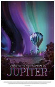 Illusztráció Jupiter (Retro Planet & Moon Poster) - Space Series (NASA), (26.7 x 40 cm)