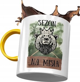 Sárga bögre macival Aranyos mackó ajándék fényképes nyomtatással