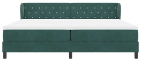 Boxspring Ágy Mattal Sötét Zöld 200x200 cm Bársony