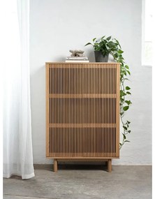 Natúr színű szekrény tölgyfa dekorral 95x140 cm Tiber – Unique Furniture
