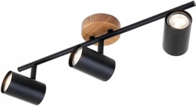 Mennyezeti spotlámpa Briloner 3xGU10 fekete/fa 47.3 cm IP20