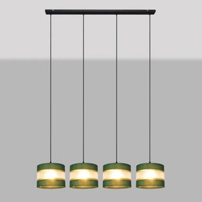 Csillár zsinóron HELEN 4xE27/15W/230V zöld/arany