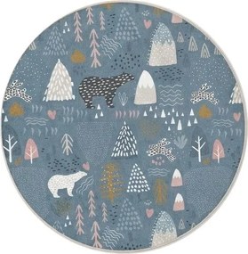 Kék mosható gyerek szőnyeg ø120 cm Forest Land – Mila Home