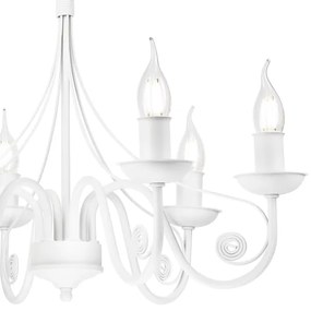 Csillár láncon DONATO 6xE14/40W/230V fehér