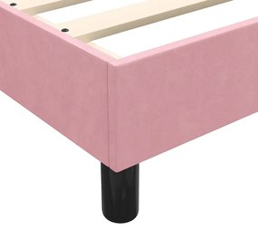 rózsaszín bársony rugós ágy matrac nélkül 80x220 cm