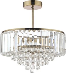 LAURA ASHLEY 3599070-Q VIENNA Kristály Mennyezeti Lámpa Antik Sárgaréz, Fehér G9 IP20